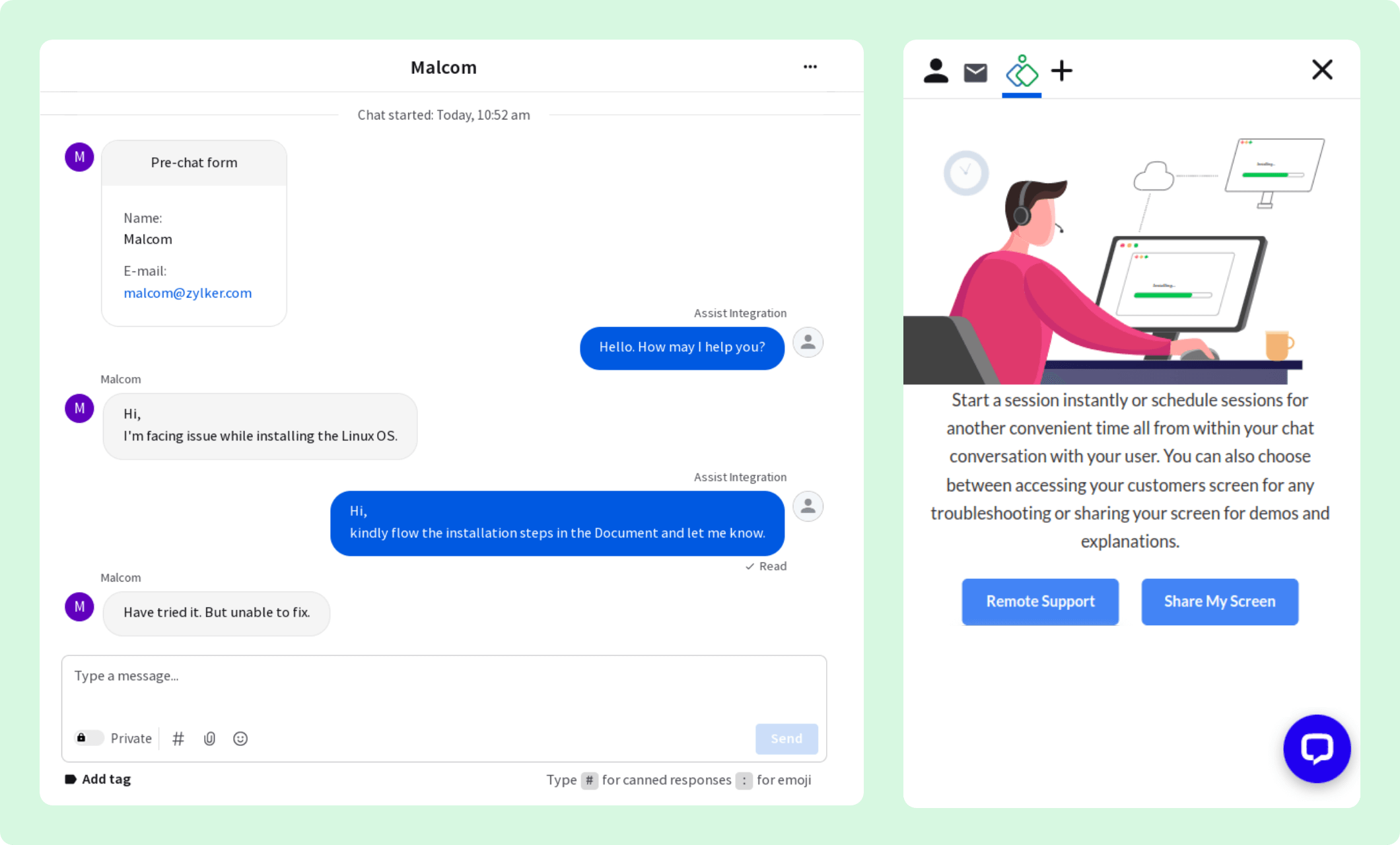 Screen sharing