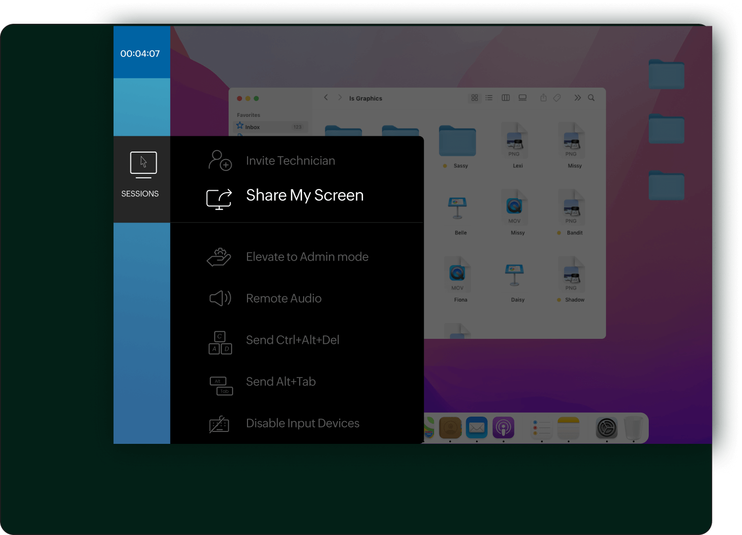 How to swap screens in Zoho Assist