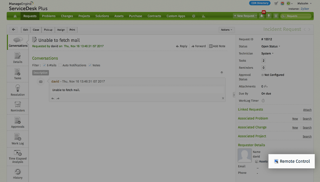 Remote support in a single click