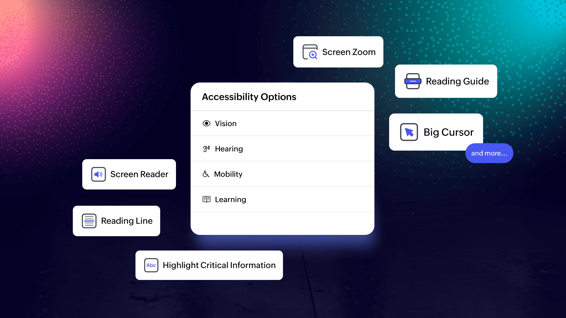 Get screen reader support, keyboard-friendly navigation, and more with Zoho Backstage