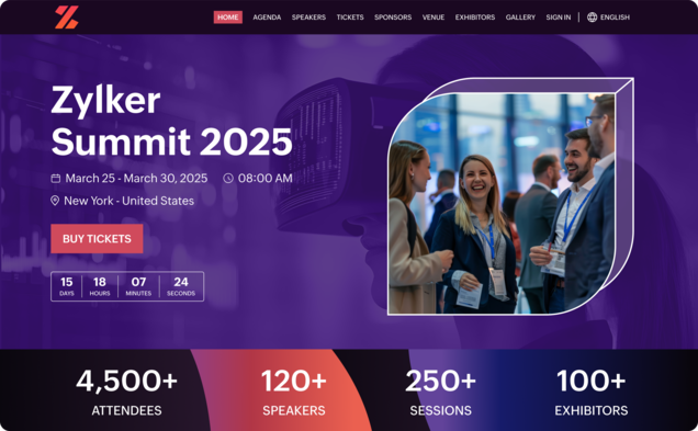 professional event page
