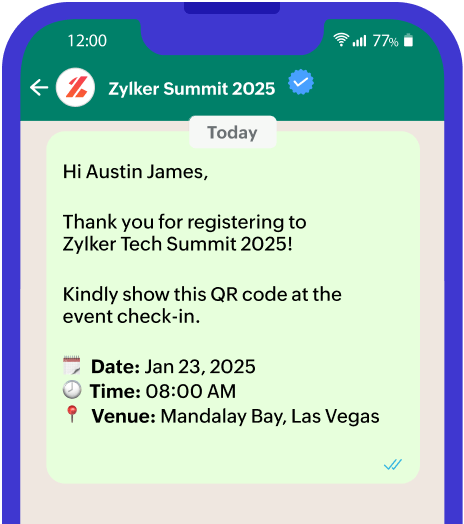 Event communication on whatsapp