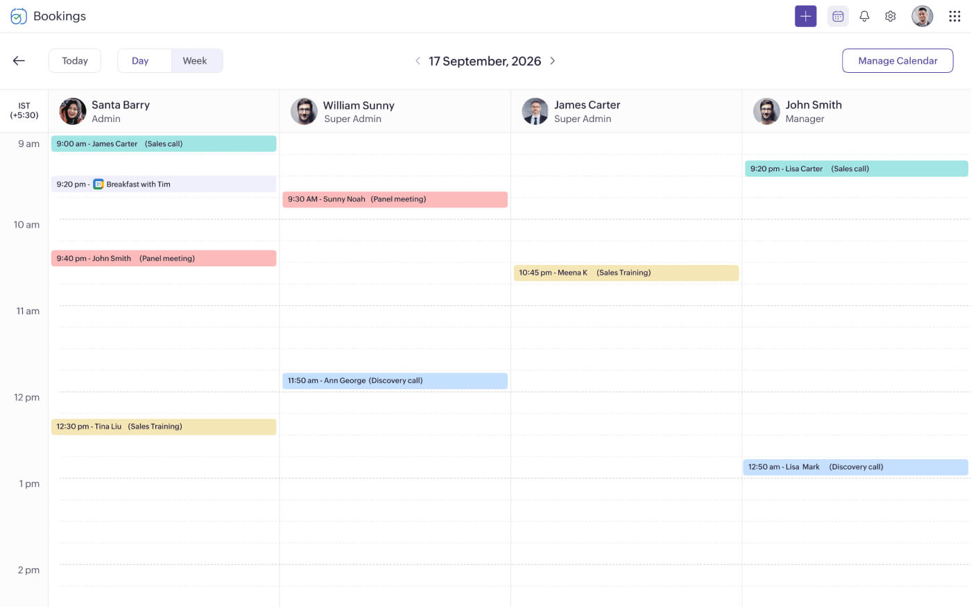 Calendar dashboard