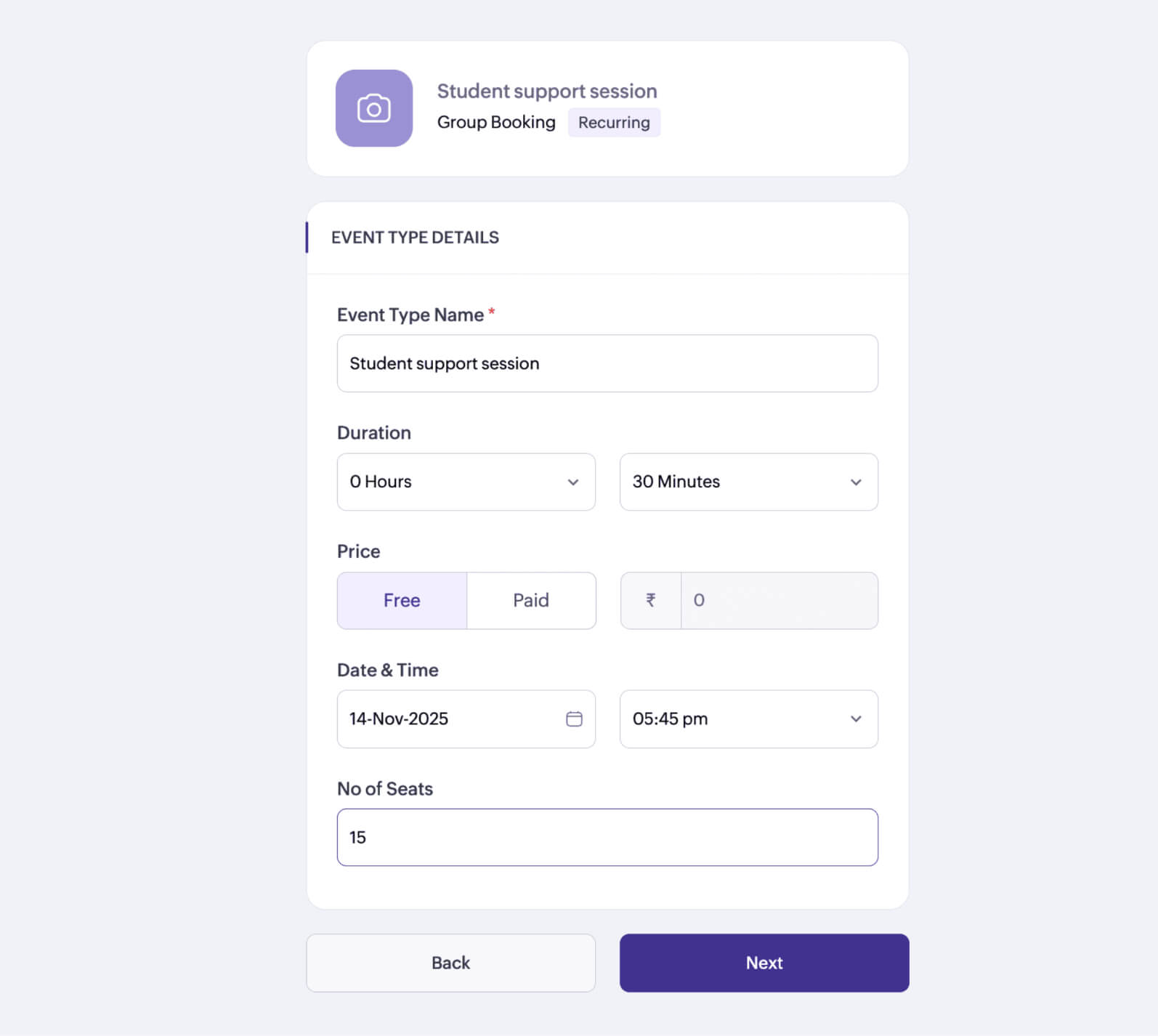 Recurring group bookings