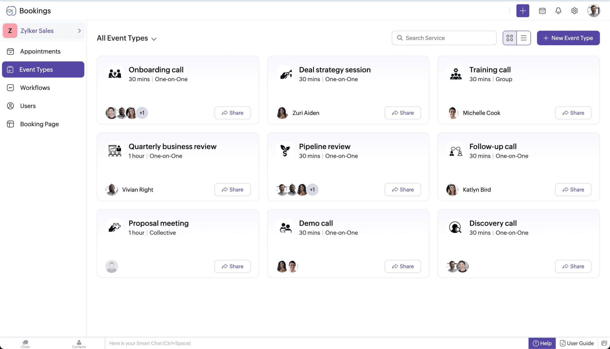 Zoho Bookings configuration for small business Zoho Bookings configuration