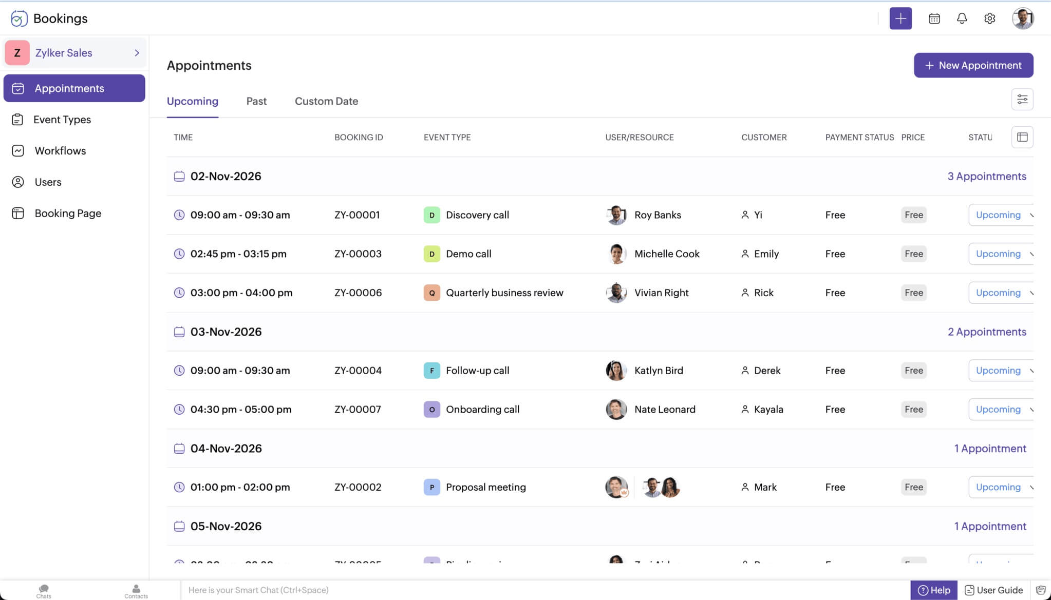 Zoho Bookings (small business scheduling app) Zoho Bookings