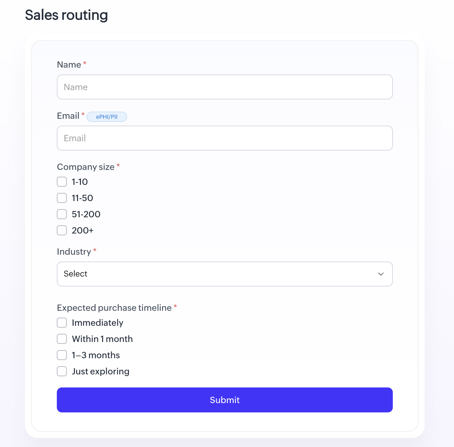 Create routing forms tailored to your business