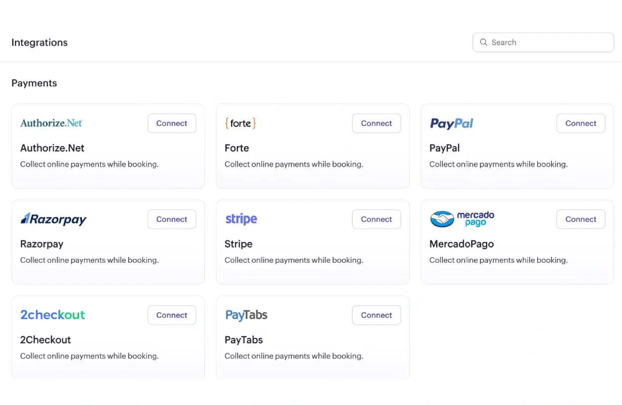 Collect payments at the time of booking
