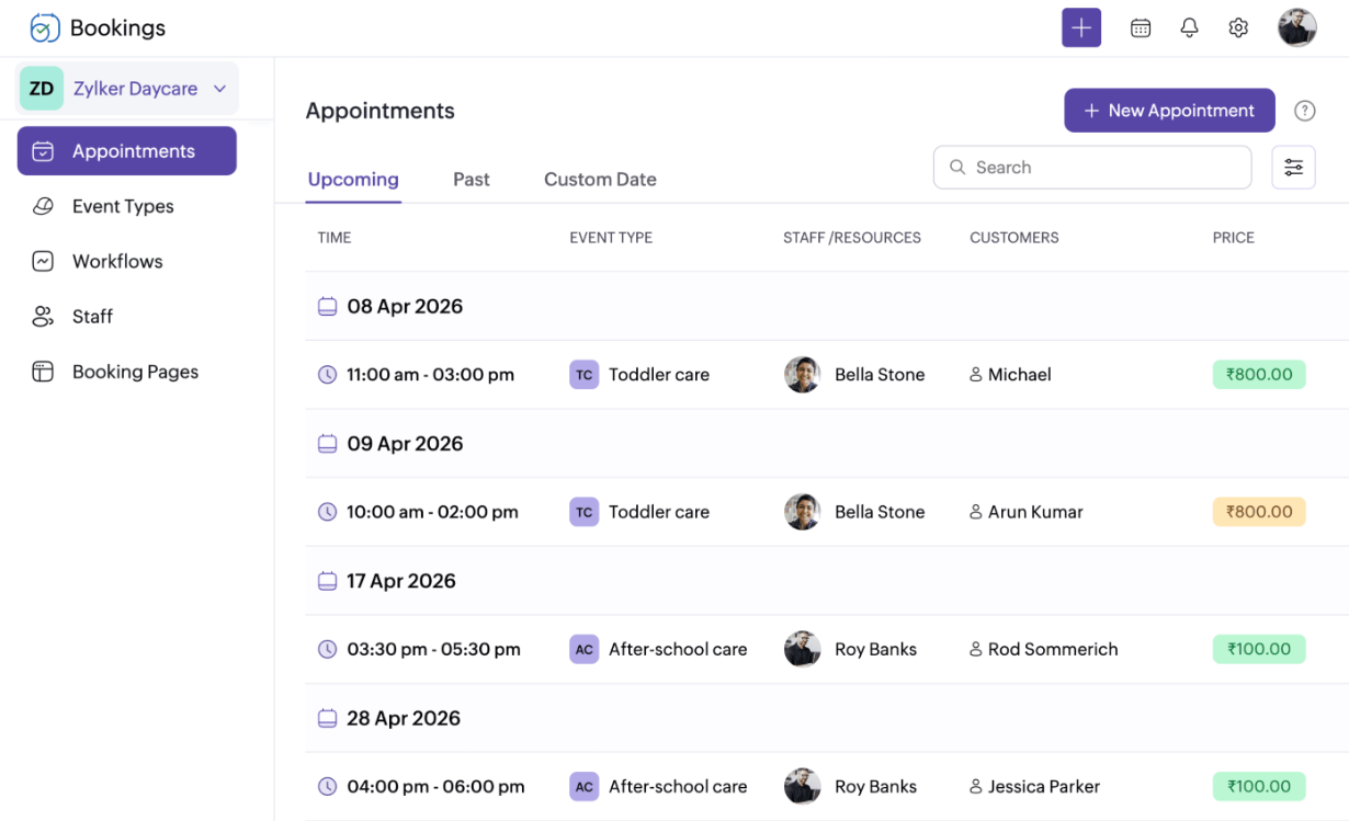 Day care scheduling software