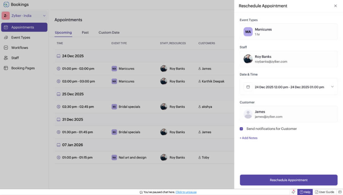 Online nail salon booking software
