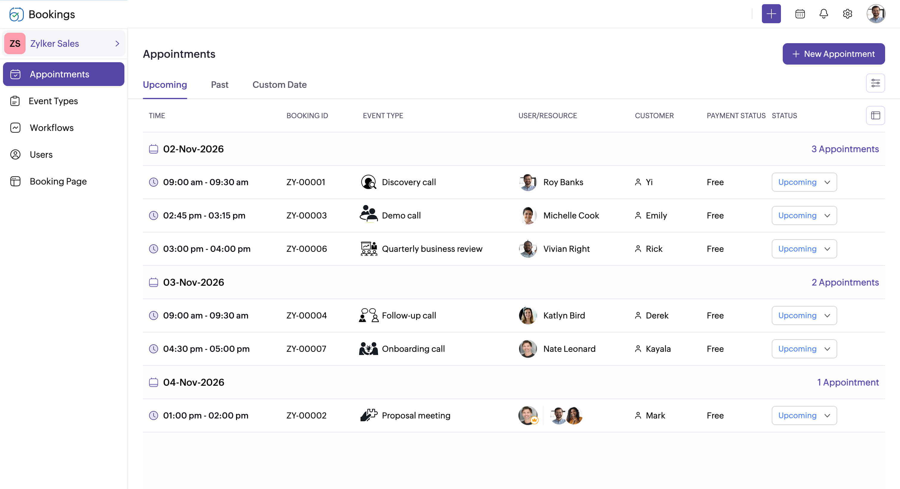 Zoho Bookings