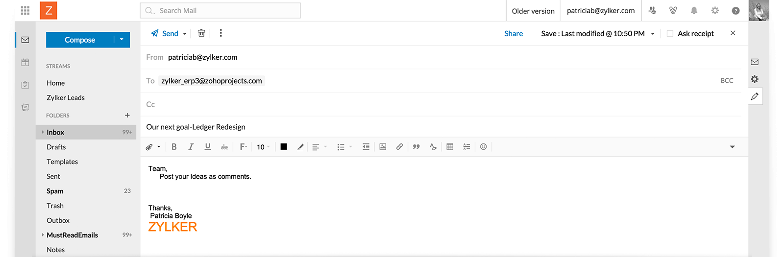 Post status via email