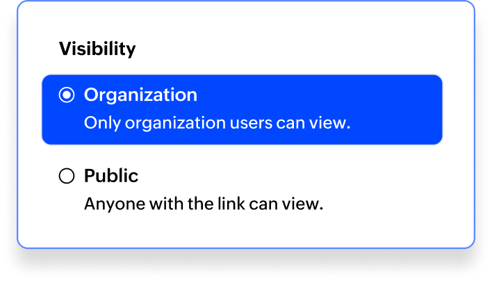 Privacy settings to toggle booking page visibility between 'Public' and 'Internal Organization Only.'