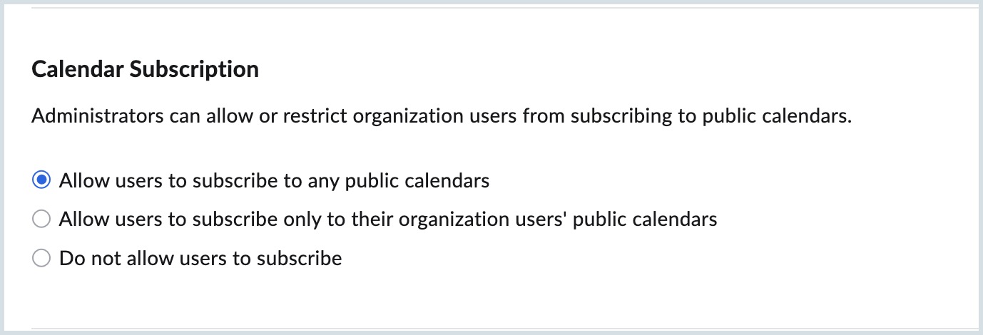 Calendar subscription Calendar subscription