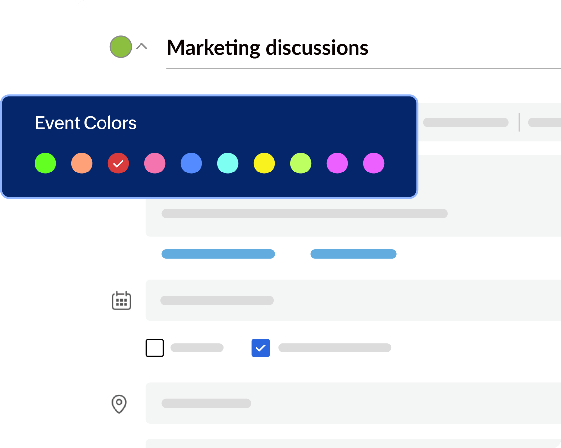 Assign specific colors to different event categories