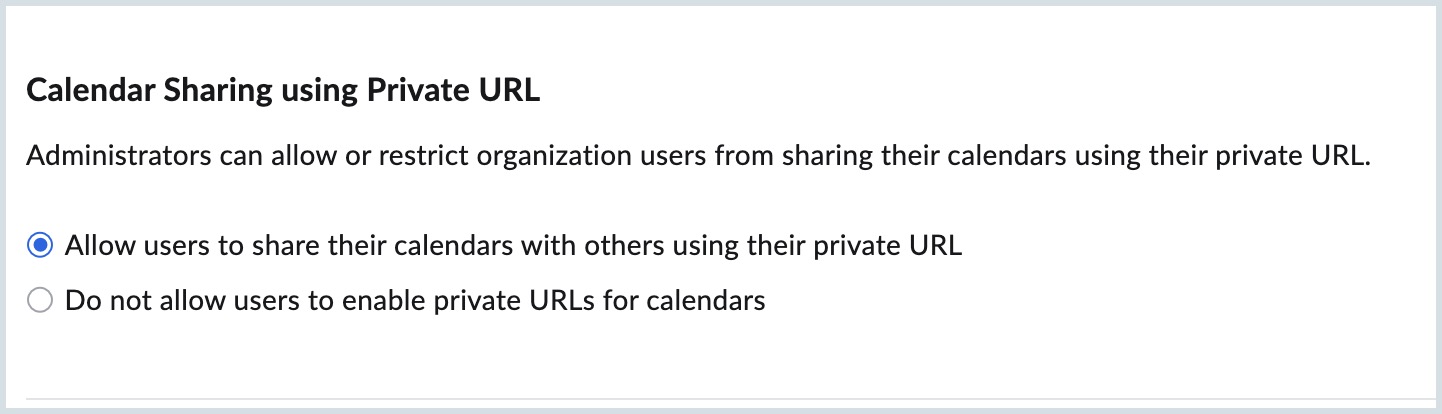 calendar sharing using private URL calendar sharing using private URL