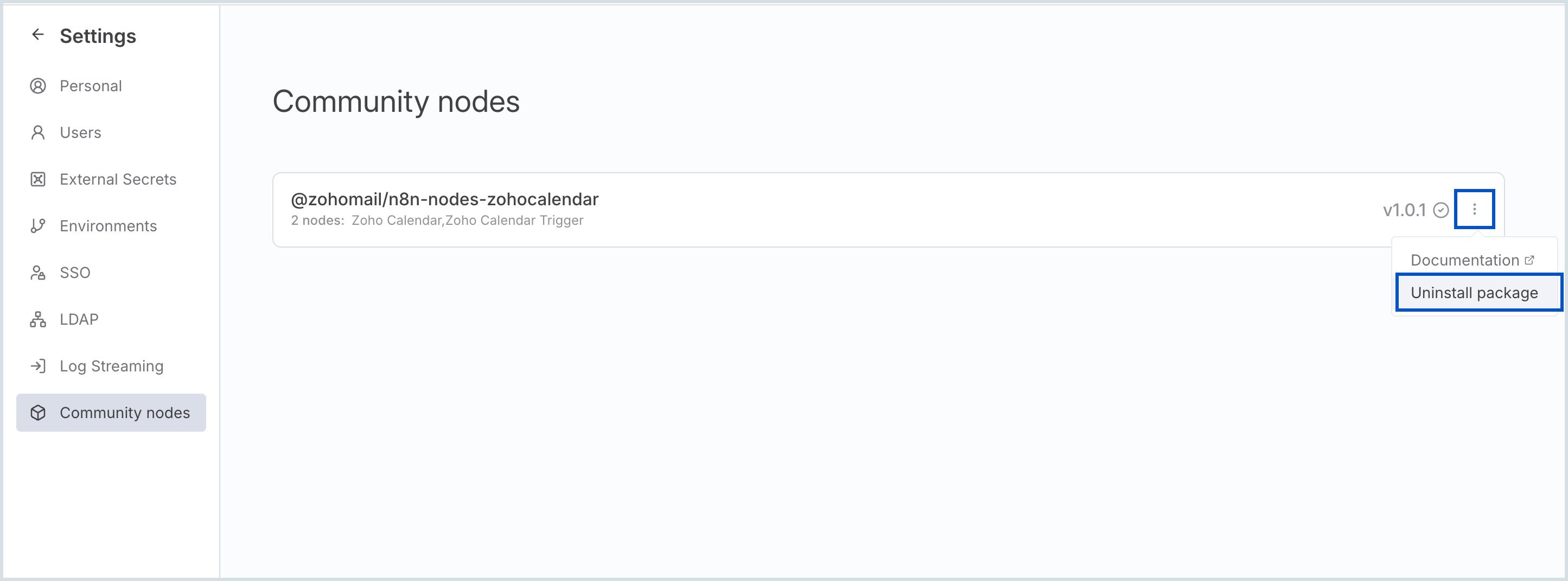 Uninstall node Uninstall node