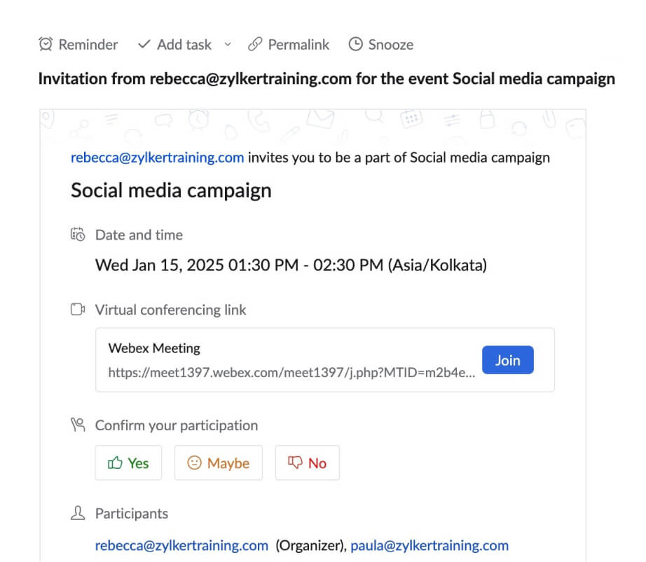 Include automatic meeting links