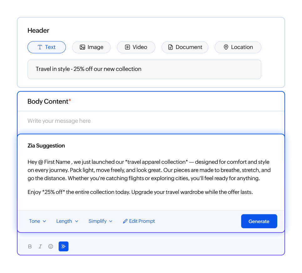 WhatsApp editor