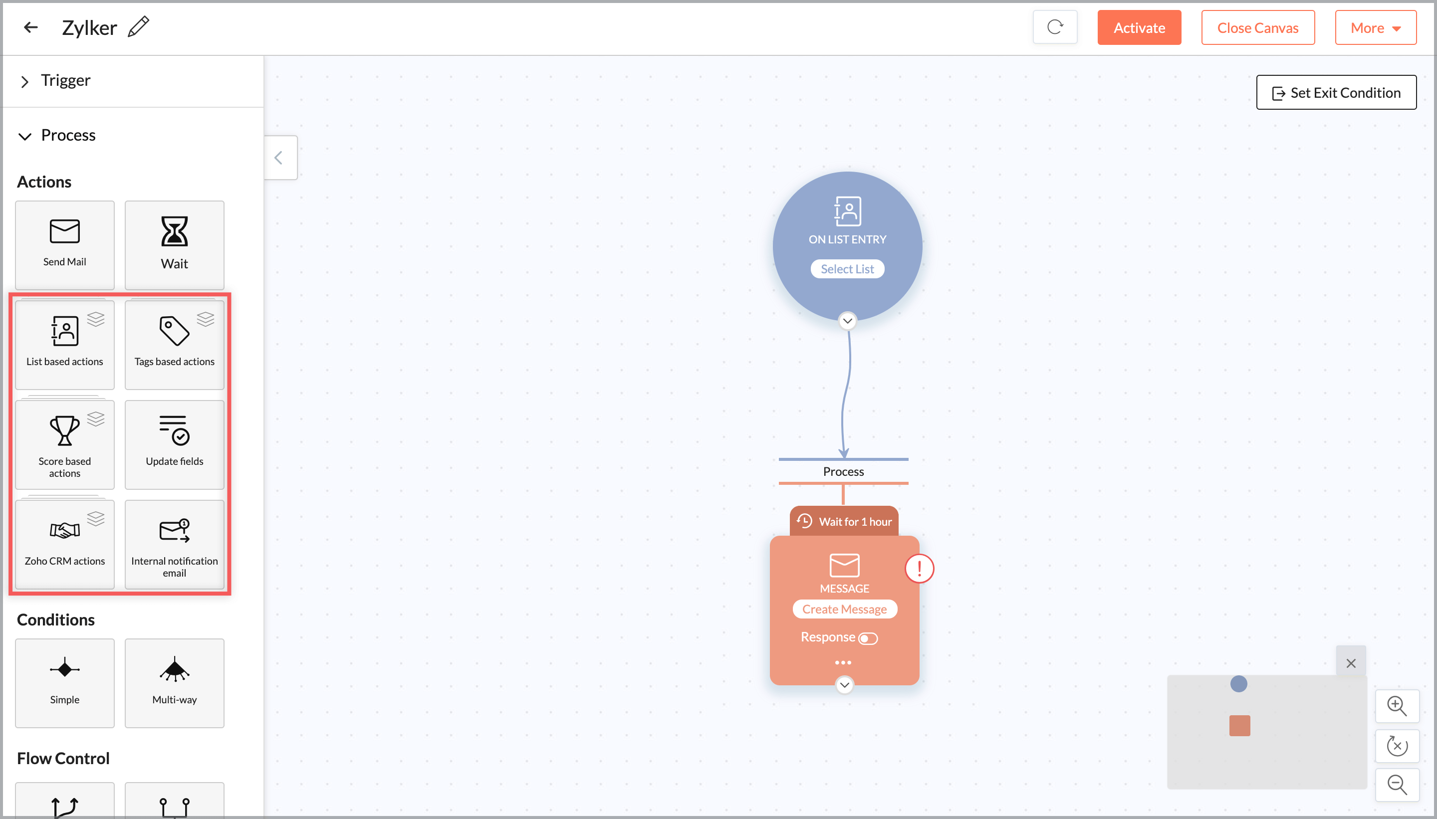 Why is the End of Workflow actions being removed and how can I achieve this in the workflow?