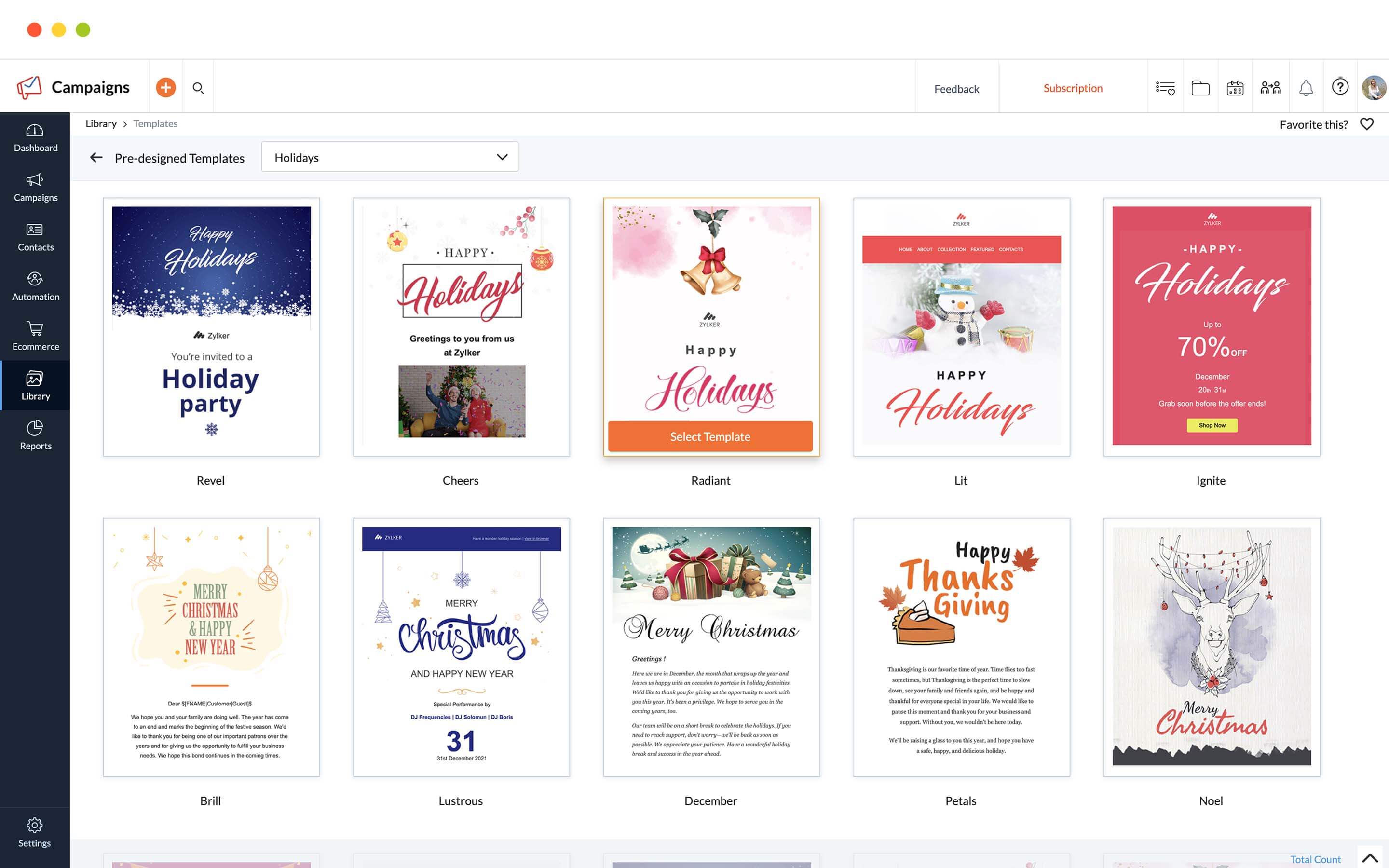 Pick a colorful theme for your emails