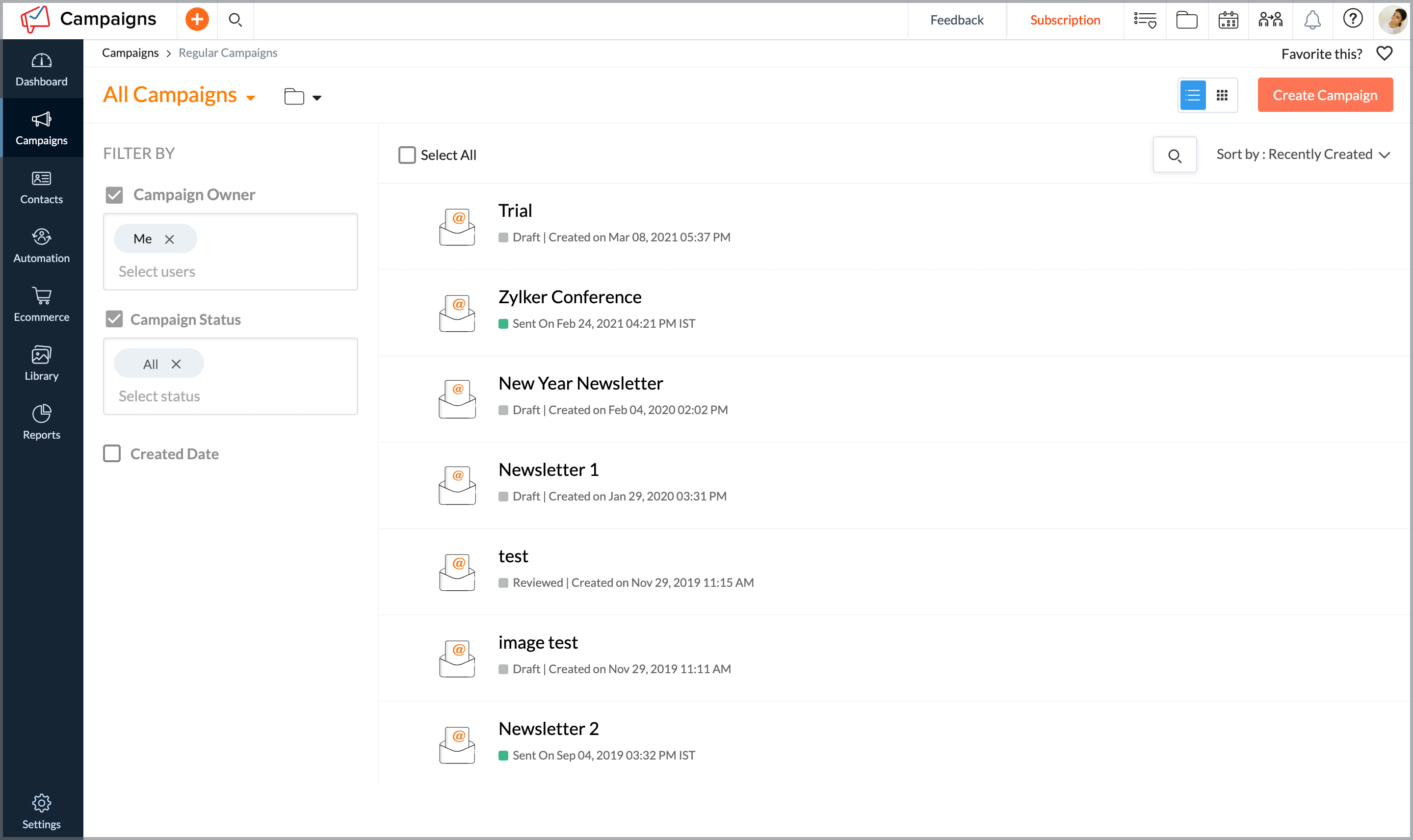 Can I send calendar based emails to my contacts?