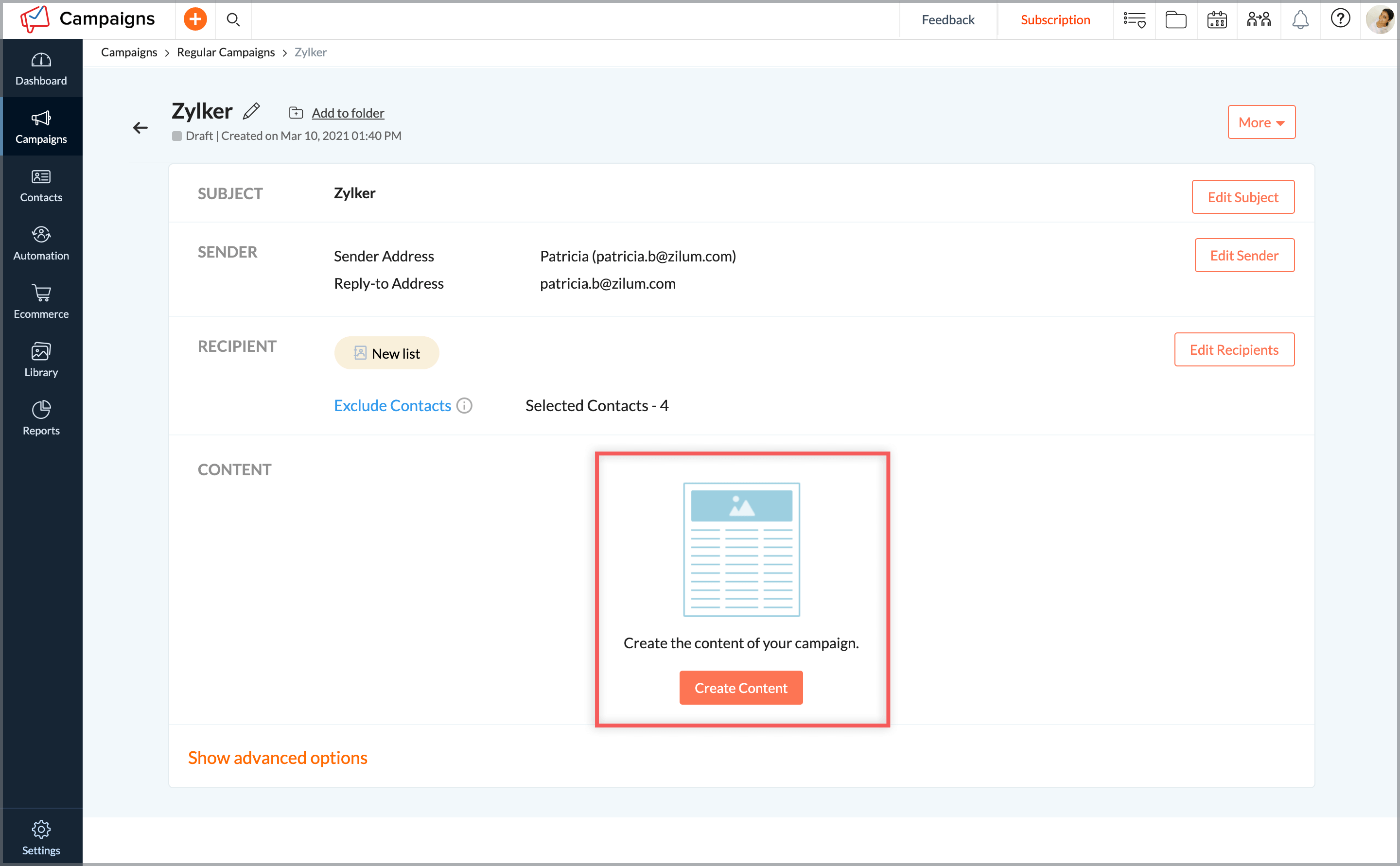 Can I send calendar based emails to my contacts?