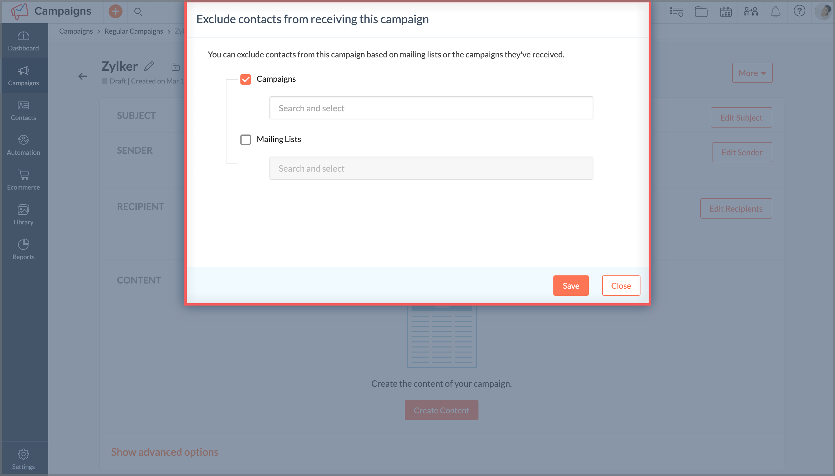 Can I send calendar based emails to my contacts?