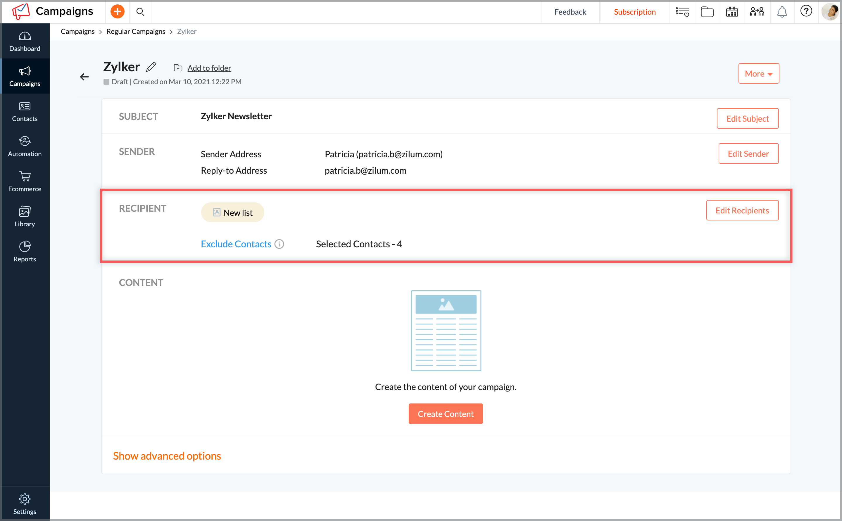 Can I send calendar based emails to my contacts?