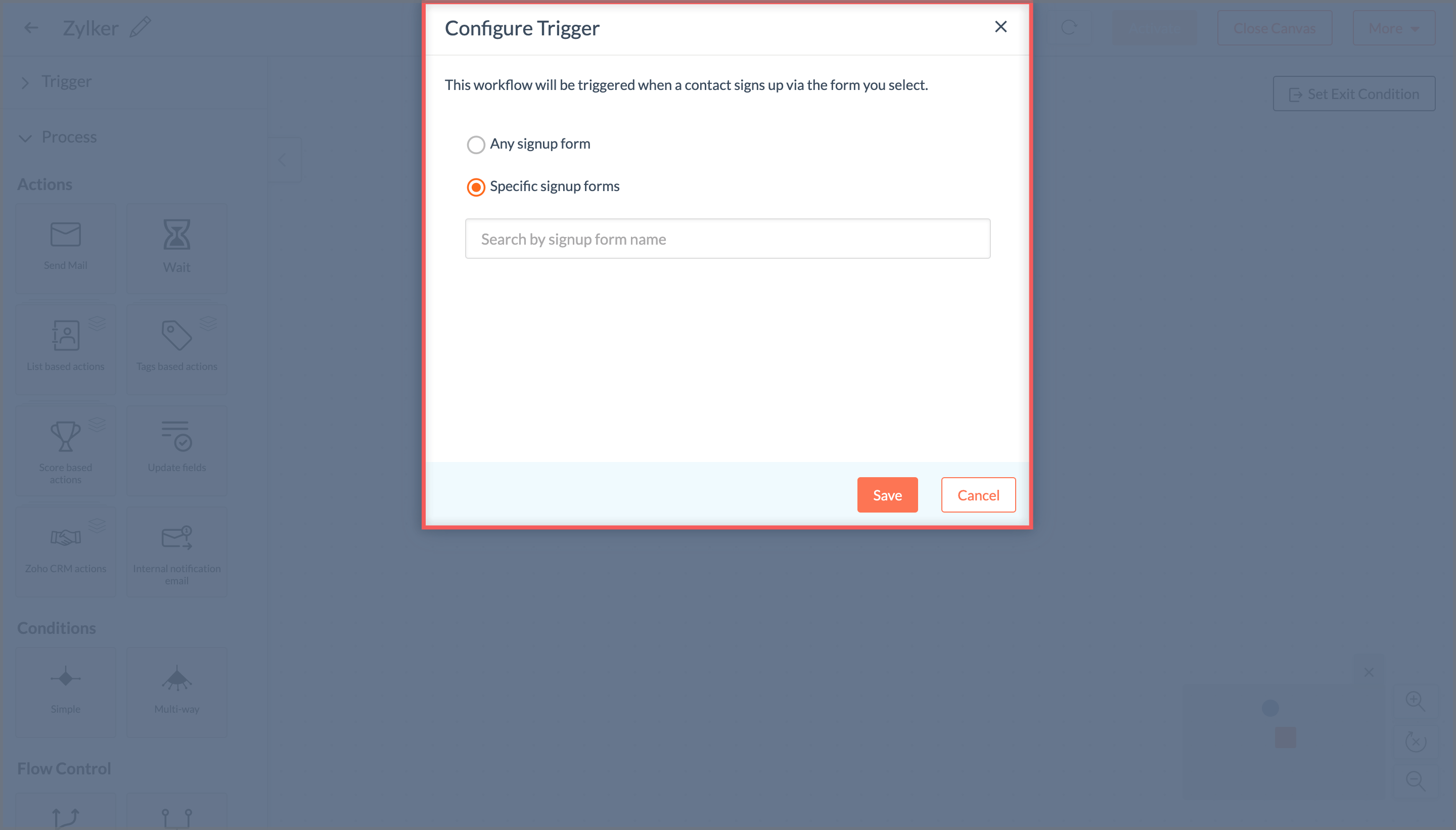 Select the signup form through which your contacts will subscribe for newsletters.