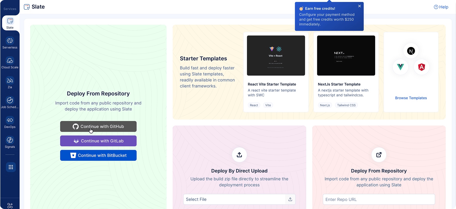 Connect GitHub account screen in Catalyst Slate