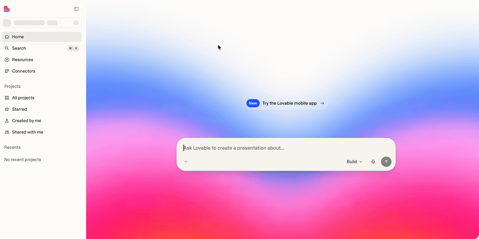 Lovable app live preview showing a generated website