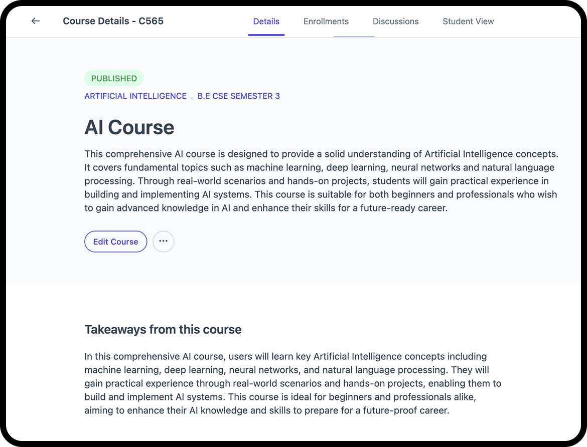 Build courses in minutes