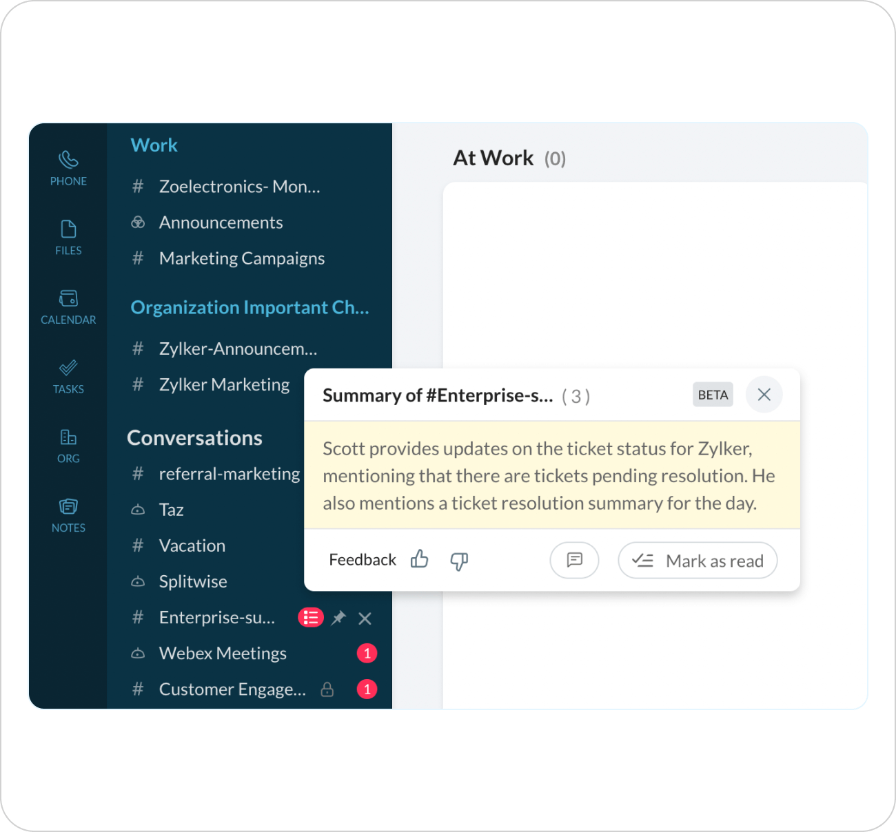 Unread message summaries