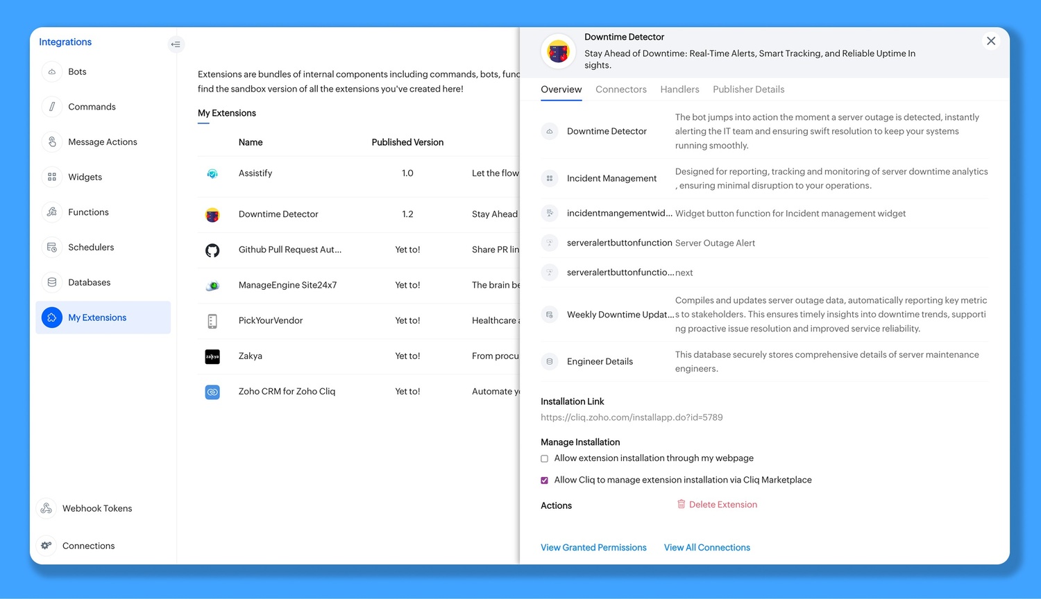Deleting a Cliq Extension