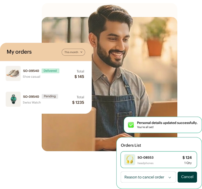 Customer portal on mobile device