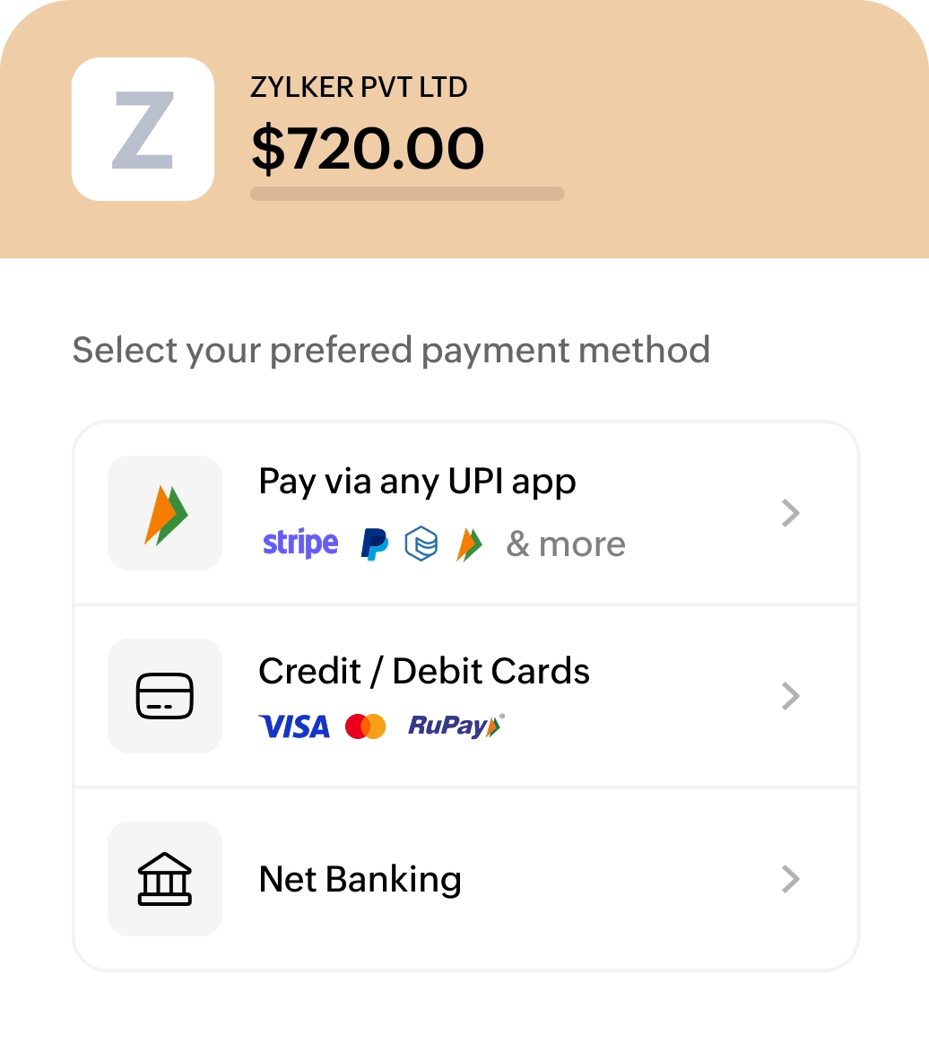 Payment interface showing options (UPI, cards, net banking)