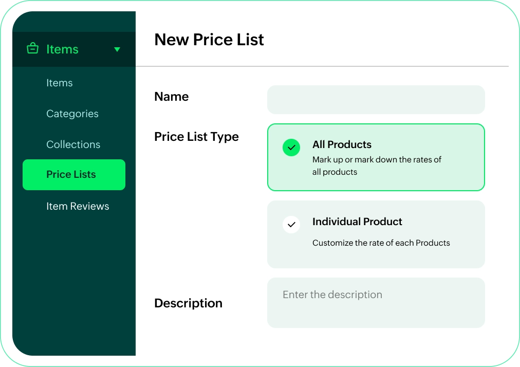 Build flexible price lists