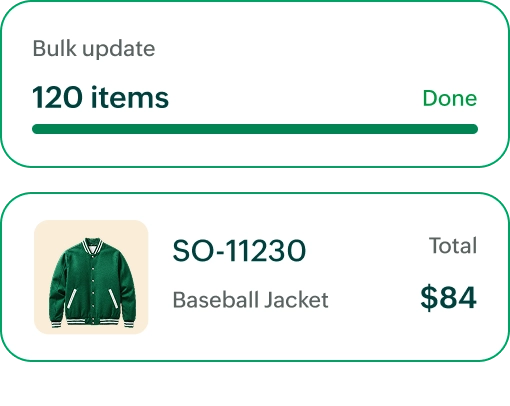 Price list and item update widgets