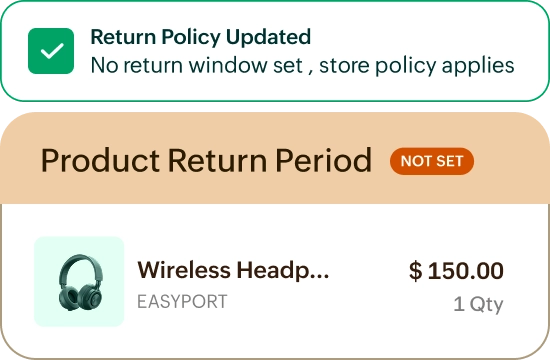 Customer return status information
