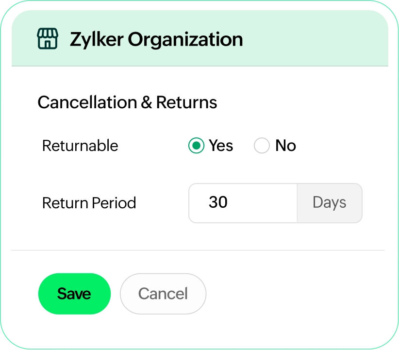 Org-wide return policy setup