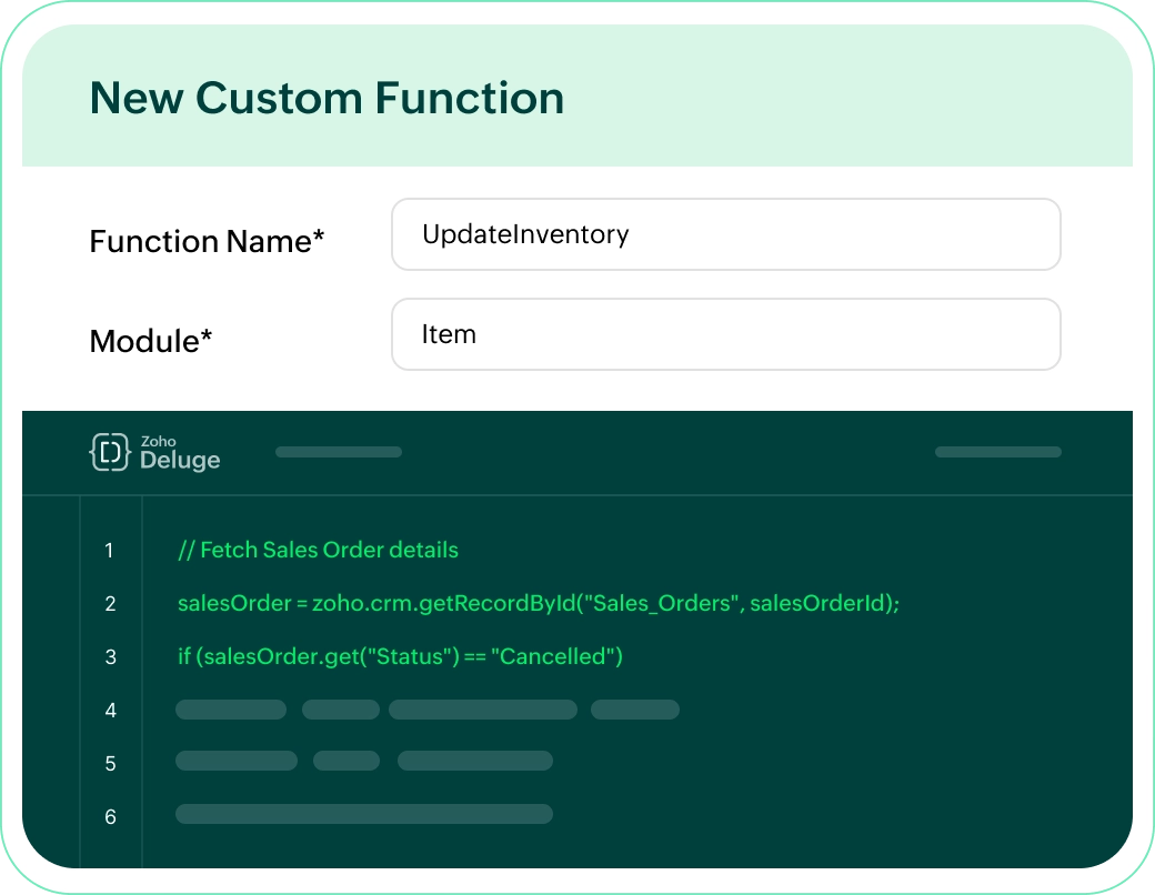Custom functions setup