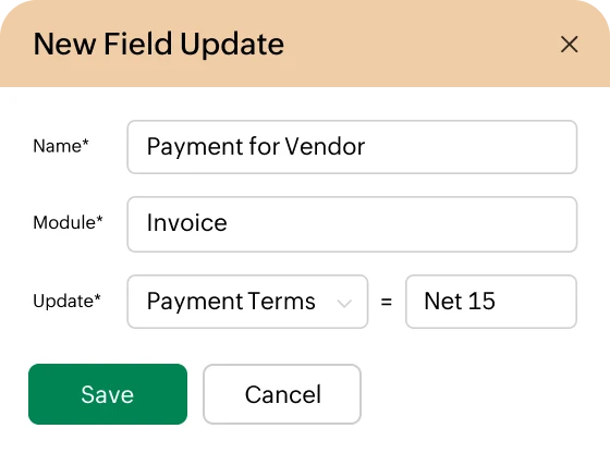 Field update automation panel