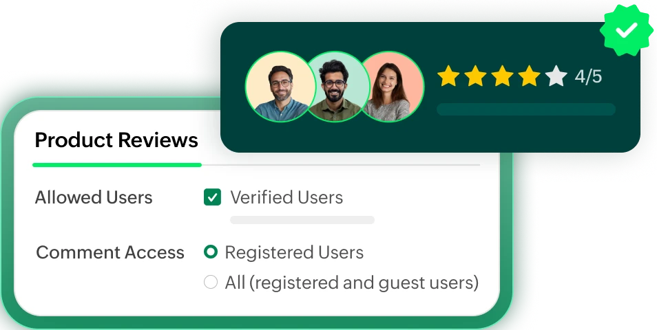 Moderation settings for verified users and registered comment access