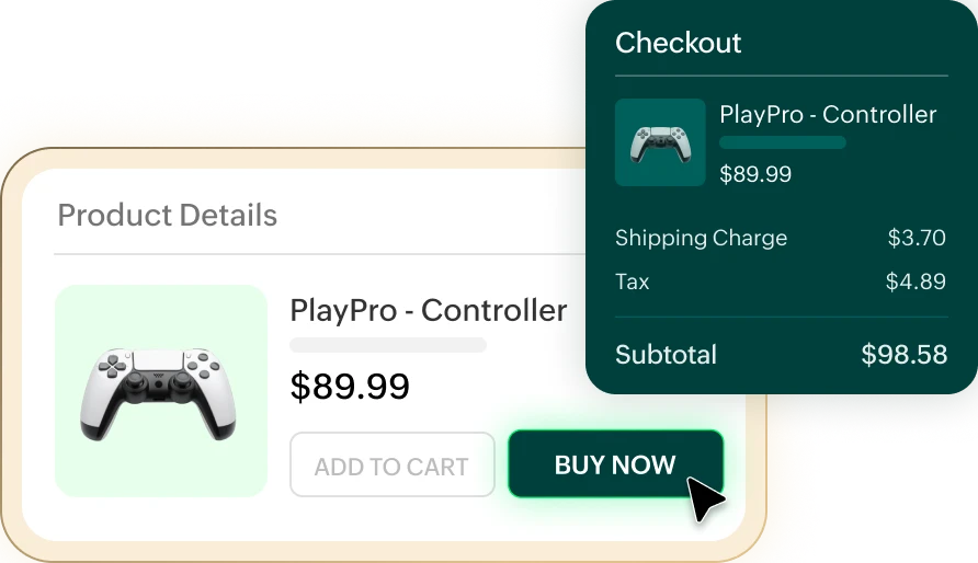 One-click style checkout for returning customers