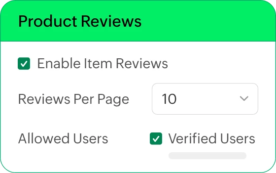 Customer review highlights in the storefront