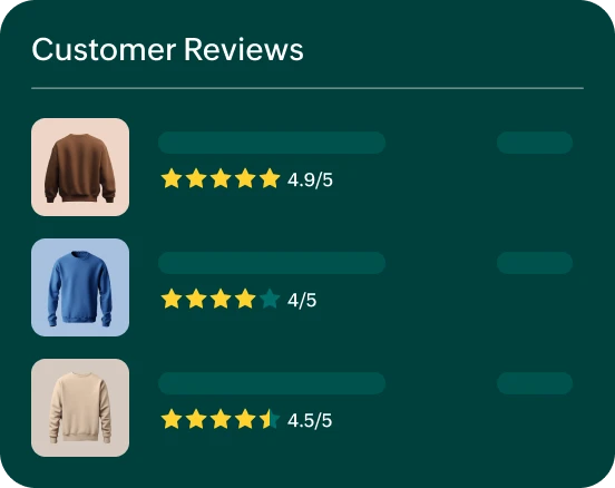 Review summary in storefront