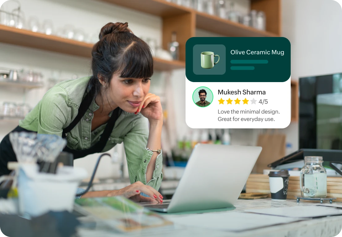 Product page with customer reviews