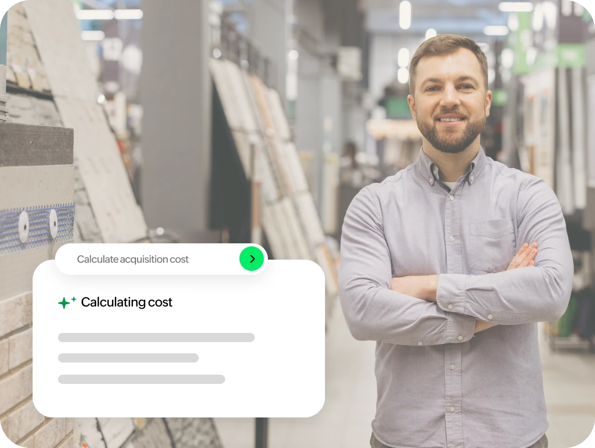 Merchant reviewing customer acquisition metrics