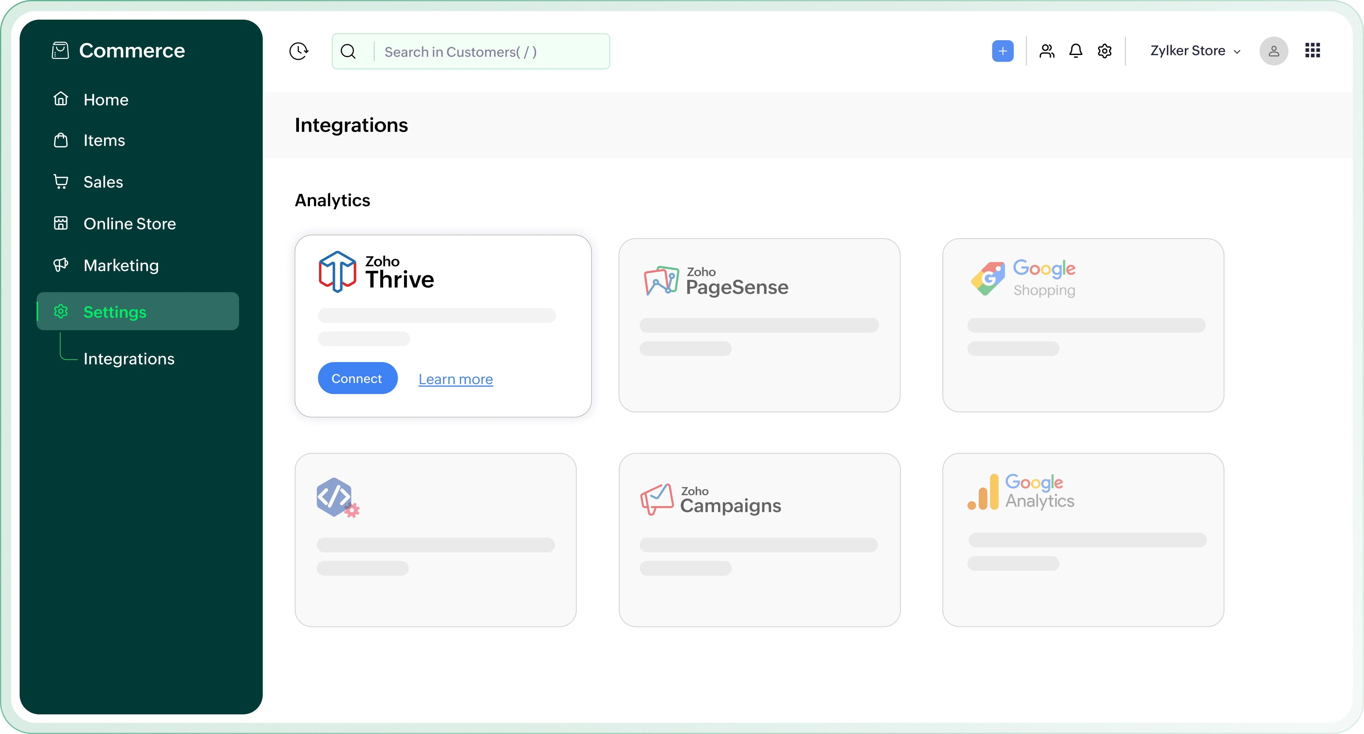 Zoho Commerce and Zoho Thrive – Loyalty programs, rewards, and referrals dashboard